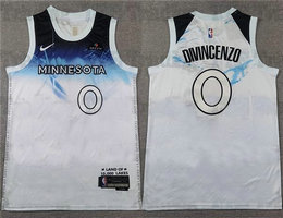 Nike Minnesota Timberwolves #0 Donte DiVincenzo 2024-25 White City With Advertising Stitched Jersey