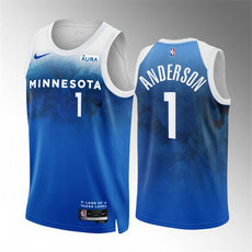Nike Minnesota Timberwolves #1 Kyle Anderson Blue 2024 City Stitched NBA Jersey