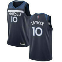 Nike Minnesota Timberwolves #10 Jake Layman Navy Blue Game Authentic Stitched NBA Jersey