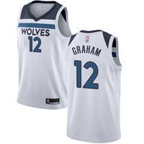 Nike Minnesota Timberwolves #12 Treveon Graham White Game Authentic Stitched NBA Jersey