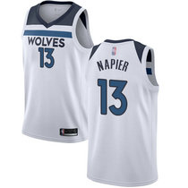 Nike Minnesota Timberwolves #13 Shabazz Napier White Game Authentic Stitched NBA Jersey