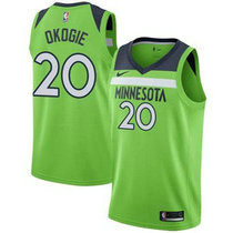 Nike Minnesota Timberwolves #20 Josh Okogie Green Game Authentic Stitched NBA Jersey