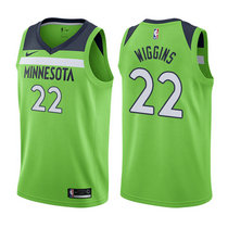 Nike Minnesota Timberwolves #22 Andrew Wiggins Green Game Authentic Stitched NBA jersey