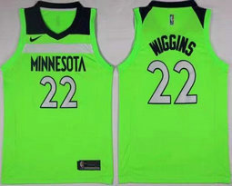 Nike Minnesota Timberwolves #22 Andrew Wiggins Green Game Authentic Stitched NBA jersey