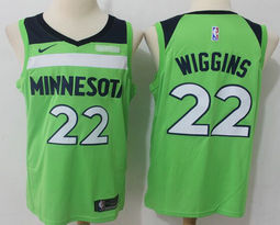 Nike Minnesota Timberwolves #22 Andrew Wiggins Green Game With Advertising patch Authentic Stitched NBA Jersey