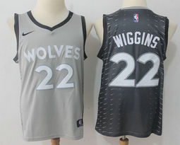 Nike Minnesota Timberwolves #22 Andrew Wiggins Grey City Authentic Stitched NBA Jersey