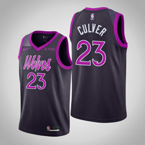 Nike Minnesota Timberwolves #23 Jarrett Culver Purple City Game Authentic Stitched NBA jersey