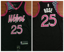 Nike Minnesota Timberwolves #25 Derrick Rose City 2019 Authentic Stitched NBA Jersey