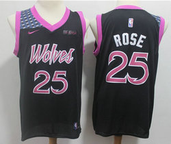 Nike Minnesota Timberwolves #25 Derrick Rose City Game With Advertising Authentic Stitched NBA Jersey