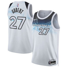 Nike Minnesota Timberwolves #27 Rudy Gobert White 2024-25 City Stitched NBA Jersey