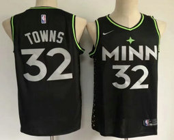 Nike Minnesota Timberwolves #32 Karl-Anthony Towns 2020-21 City With Advertising Authentic Stitched NBA jersey