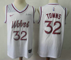 Nike Minnesota Timberwolves #32 Karl Towns With Advertising Playoffs Earned Edition Authentic Stitched NBA Jersey