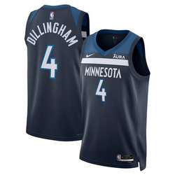 Nike Minnesota Timberwolves #4 Rob Dillingham 2024 Draft Icon Edition Navy Swingman Stitched Jersey