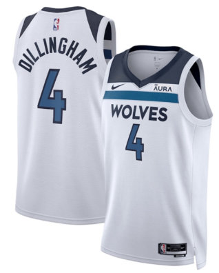 Nike Minnesota Timberwolves #4 Rob Dillingham White Authentic Stitched NBA Jersey (2)