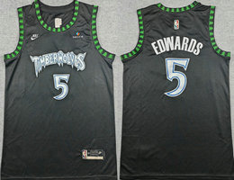 Nike Minnesota Timberwolves #5 Anthony Edwards Black 2026 Classic With Advertising Jersey