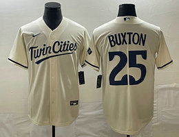 Nike Minnesota Twins #25 Byron Buxton Cream 2023 Game Authentic stitched MLB jersey