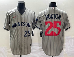 Nike Minnesota Twins #25 Byron Buxton Gray Game Authentic Stitched MLB Jersey