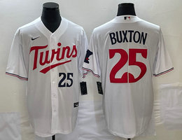 Nike Minnesota Twins #25 Byron Buxton White Game Authentic Stitched MLB Jersey