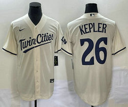 Nike Minnesota Twins #26 Max Kepler Cream Game Authentic stitched MLB jersey
