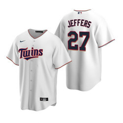 Nike Minnesota Twins #27 Ryan Jeffers White Game Authentic Stitched MLB jersey