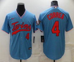 Nike Minnesota Twins #4 Carlos Correa Light Blue Game Authentic stitched MLB jersey