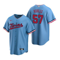 Nike Minnesota Twins #57 Hansel Robles Light Blue Game Authentic Stitched MLB jersey