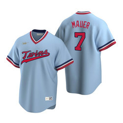 Nike Minnesota Twins #7 Joe Mauer Light Blue Pullover Game Authentic Stitched MLB jersey