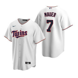 Nike Minnesota Twins #7 Joe Mauer White Game Authentic Stitched MLB jersey