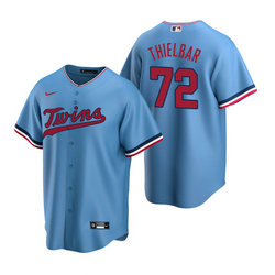 Nike Minnesota Twins #72 Caleb Thielbar Light Blue Game Authentic Stitched MLB jersey