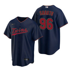 Nike Minnesota Twins #96 Aaron Sabato Navy Game Authentic Stitched MLB jersey