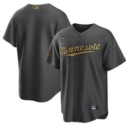 Nike Minnesota Twins Blank Charcoal 2022 All Star Authentic Stitched MLB Jersey