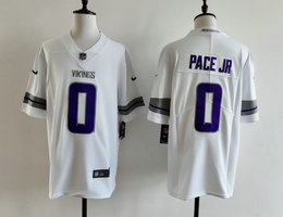 Nike Minnesota Vikings #0 Ivan Pace Jr White Throwback Authentic Stitched NFL Jersey