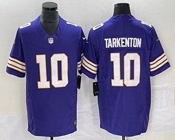 Nike Minnesota Vikings #10 Fran Tarkenton Purple Throwback 2023 F.U.S.E. Vapor Untouchable Stitched Jersey