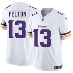 Nike Minnesota Vikings #13 Tai Felton White 2025 Draft Authentic Stitched NFL Jersey
