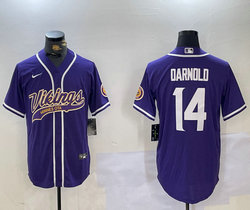 Nike Minnesota Vikings #14 Sam Darnold Purple Joint Authentic Stitched baseball jersey