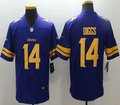 Nike Minnesota Vikings #14 Stefon Diggs Purple Rush Authentic Stitched NFL Jersey