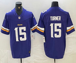 Nike Minnesota Vikings #15 Dallas Turner Purple F.U.S.E. Authentic Stitched NFL Jersey