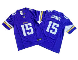 Nike Minnesota Vikings #15 Dallas Turner Purple F.U.S.E. Stitched Football Jersey