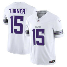 Nike Minnesota Vikings #15 Dallas Turner White Throwback Vapor Untouchable Authentic Stitched NFL Jersey