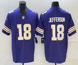 Nike Minnesota Vikings #18 Justin Jefferson Purple Throwback 2023 F.U.S.E Authentic Stitched NFL Jersey