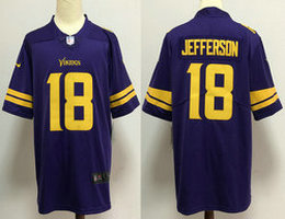 Nike Minnesota Vikings #18 Justin Jefferson Purple Rush Authentic Stitched NFL Jersey