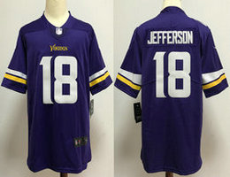 Nike Minnesota Vikings #18 Justin Jefferson Purple Vapor Untouchable Authentic Stitched NFL Jersey
