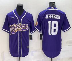 Nike Minnesota Vikings #18 Justin Jefferson Purple adults Authentic Stitched baseball jersey