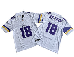 Nike Minnesota Vikings #18 Justin Jefferson White 2023 F.U.S.E. Vapor Untouchable Stitched Football Jersey