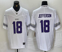 Nike Minnesota Vikings #18 Justin Jefferson White Throwback 3(III) Authentic Stitched NFL Jersey