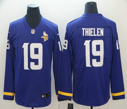 Nike Minnesota Vikings #19 Adam Thielen Long sleeve Authentic stitched NFL jersey