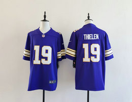 Nike Minnesota Vikings #19 Adam Thielen Purple Throwback Authentic stitched NFL jersey