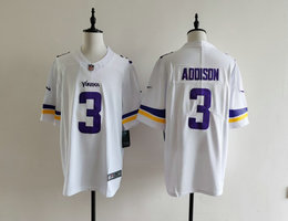 Nike Minnesota Vikings #3 Jordan Addison White Vapor Untouchable Authentic Stitched NFL Jersey