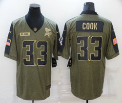 Nike Minnesota Vikings #33 Dalvin Cook 2021 salute to service Authentic Stitched NFL Jersey