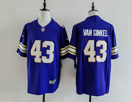 Nike Minnesota Vikings #43 Andrew Van Ginkel Purple Throwback Authentic Stitched NFL Jersey